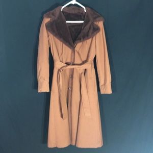 Vintage Hooded Faux Fur Lined Jacket
